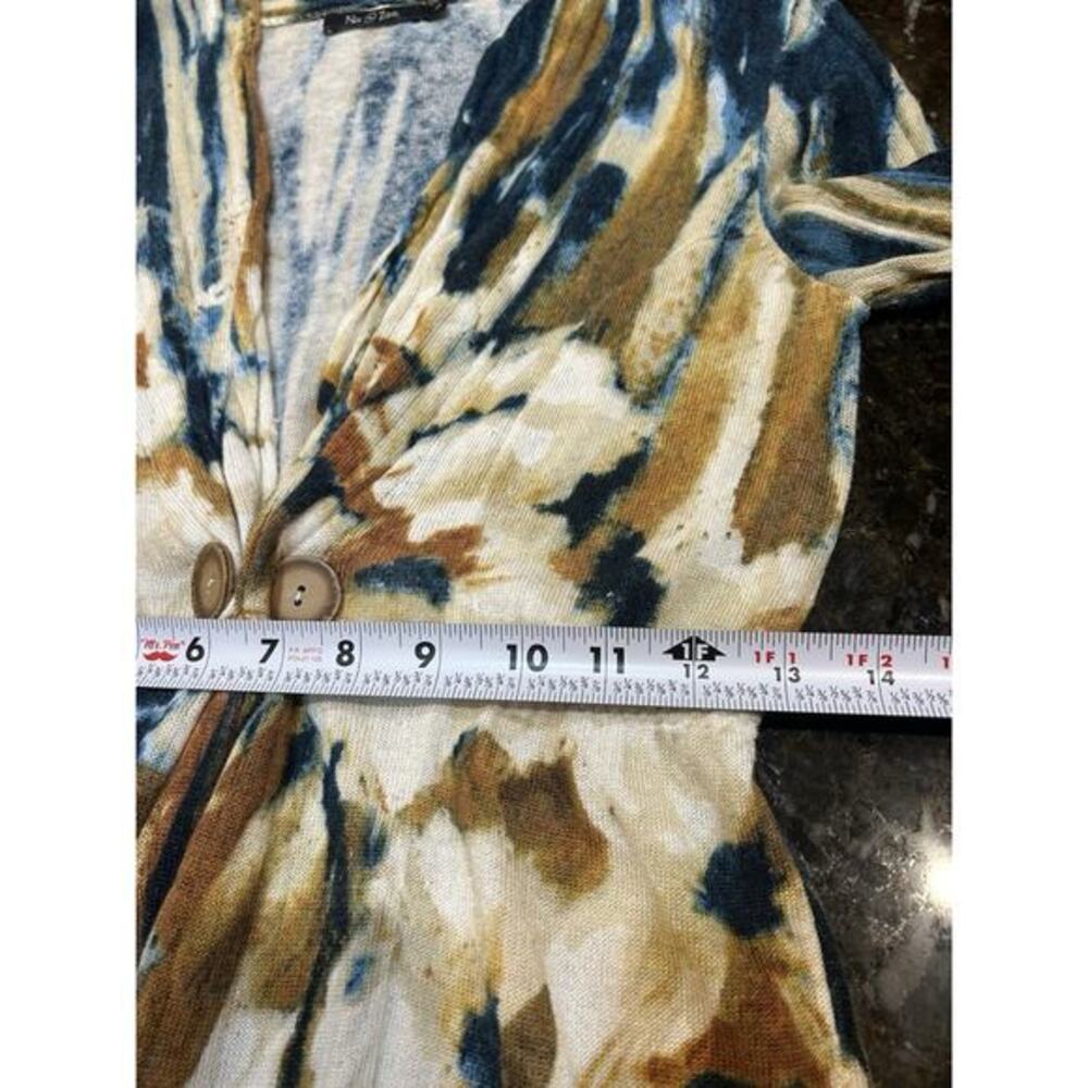Nic + Zoe Watercolor Print Linen Blend Cardigan‎ Sz S Boho Chic Artsy - Picture 8 of 9